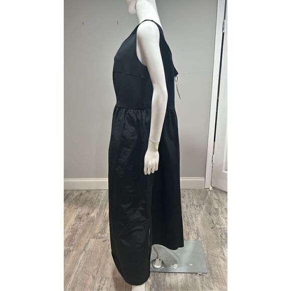 Akris Punto Black Mix Media Midi Dress with D-Ring Belt Size 14 - Picture 12 of 13